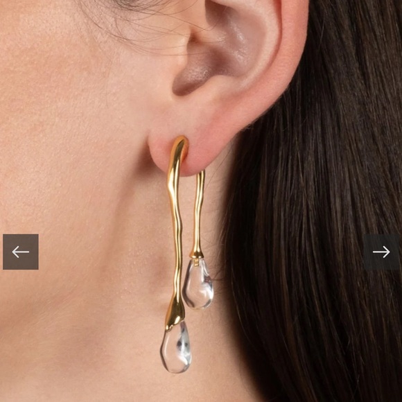 Alexis Bittar Jewelry - Alexis Bittar Lucite Gold Front Back Double Drop Earring